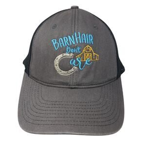 Barn Hair Don't Care Trucker Hat Gray One Size Adjustable Mesh Back Sweet Caps